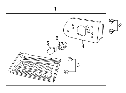 2017 Acura TLX Bulbs Base Gasket Diagram for 34152-TZ3-A01