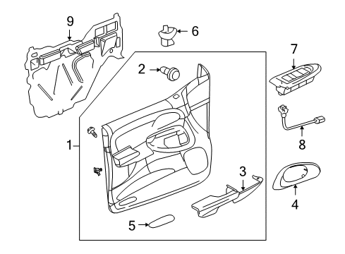 2004 Buick Rainier Front Door Switch Assembly Diagram for 15204719