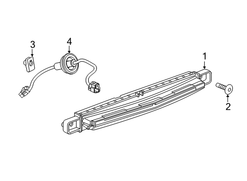 2020 Cadillac XT4 High Mount Lamps High Mount Lamp Diagram for 84784305