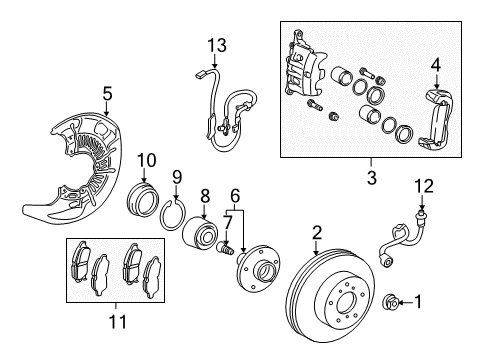 2011 Toyota Sienna Front Brakes Shim Kit, Anti Squeal, Front Diagram for 04945-0E040