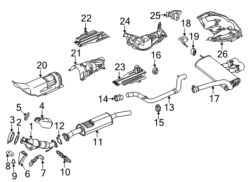 2016 Ford Focus Exhaust Components Rear Muffler Bracket Diagram for CV6Z-5K291-C