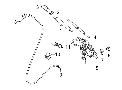 2018 Kia Niro Wiper & Washer Components Cap-Rear WIPER Arm Diagram for 98812G5000