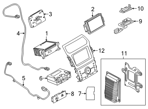 2014 Ford Explorer Sound System Transceiver Diagram for C1BZ-19A387-C