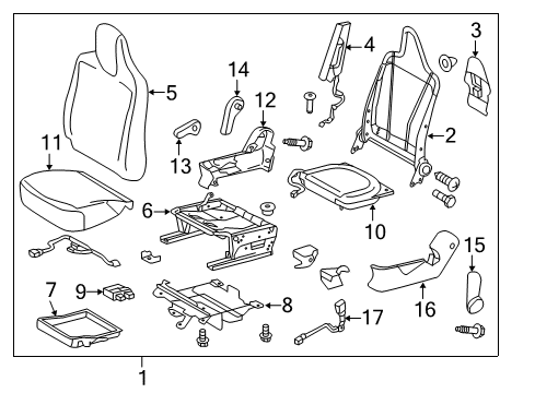 2012 Scion iQ Passenger Seat Components Wire Diagram for 71041-74010