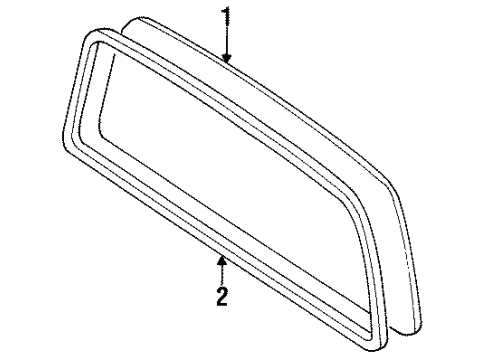 1998 Toyota T100 Back Glass Weatherstrip, Back Window Glass Diagram for 64812-34020