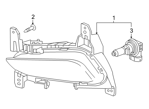 2017 Buick Encore Bulbs Fog Lamp Assembly Diagram for 42503052