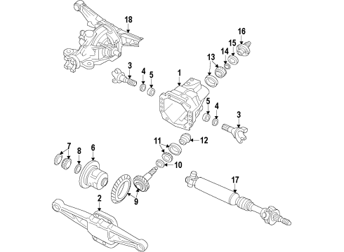 2015 Dodge Viper Rear Axle, Differential, Drive Axles, Propeller Shaft DIFFERNTL-Differential Diagram for 5038236AF
