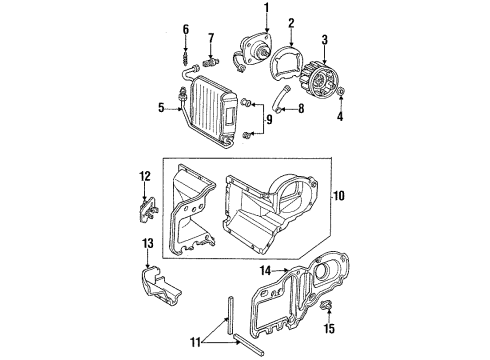 1986 Lincoln Continental A/C Evaporator & Heater Components Evaporator Diagram for E25Y19860A