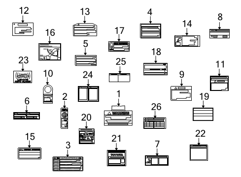 2007 Lexus GS450h Information Labels Caution Label Diagram for 16793-50010