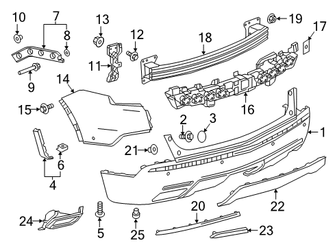 2019 Cadillac XT5 Rear Bumper Heat Shield Diagram for 84216418