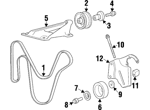 1998 Jeep Cherokee Belts & Pulleys Belt-Accessory Drive Diagram for 53011035
