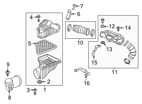 2017 GMC Acadia Powertrain Control Outlet Duct Diagram for 84540982