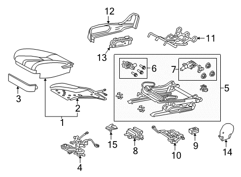 2021 Lexus LC500h Passenger Seat Components Seat Sub-Assembly, FR RH Diagram for 71101-11010-D7