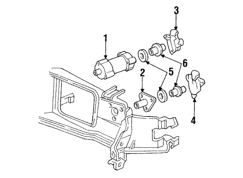 1993 Acura Integra Headlamps Holder, Adjusting Diagram for 33112-SK7-A01