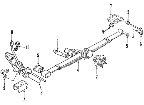 1996 Plymouth Voyager Rear Axle, Stabilizer Bar, Suspension Components Rear Leaf Spring Diagram for 4766105AA