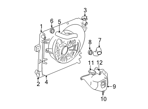 1999 Jeep Grand Cherokee Radiator & Components Engine Cooling Radiator Diagram for 52079425AE