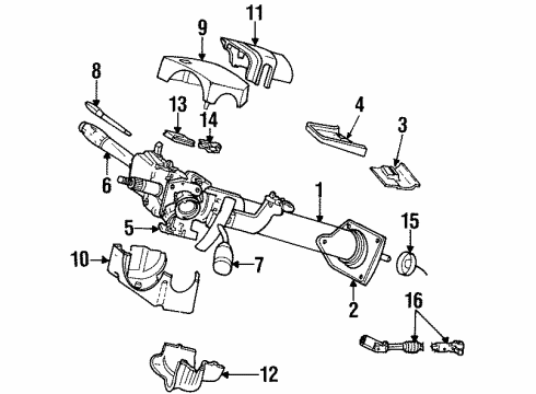 1999 Dodge Ram 3500 Steering Column & Wheel, Steering Gear & Linkage, Shaft & Internal Components, Shroud, Switches & Levers Intermediate Shaft Diagram for 55351113AA