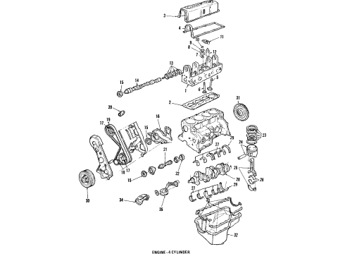 1986 Mercury Cougar Engine Parts, Mounts, Cylinder Head & Valves, Camshaft & Timing, Oil Pan, Oil Pump, Crankshaft & Bearings, Pistons, Rings & Bearings Side Gear Kit Diagram for E9SZ-6068-B