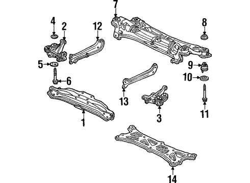1997 Acura TL Suspension Mounting - Front Insulator A, Sub-Frame Mounting Diagram for 50230-SP0-000