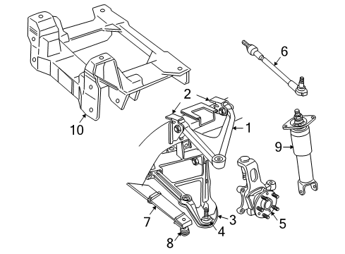 2004 Chevrolet Corvette Rear Suspension Components, Lower Control Arm, Upper Control Arm, Ride Control, Stabilizer Bar Shock Diagram for 10339945