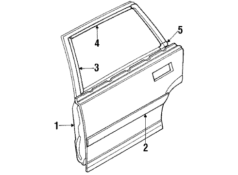 1987 Honda Civic Rear Door Weatherstrip, L. RR. Door Diagram for 76885-SB4-013