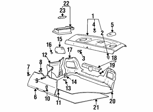 1997 Hyundai Accent Interior Trim - Rear Body Retainer Diagram for 86910-21000