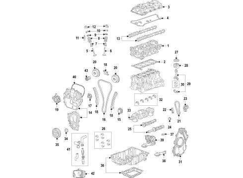 2021 Buick Envision Engine Parts, Mounts, Cylinder Head & Valves, Camshaft & Timing, Variable Valve Timing, Oil Cooler, Oil Pan, Oil Pump, Balance Shafts, Crankshaft & Bearings, Pistons, Rings & Bearings Timing Chain Diagram for 55514729