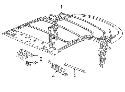 2018 Buick Cascada Frame & Components - Convertible Top Latch Bumper Diagram for 13426130