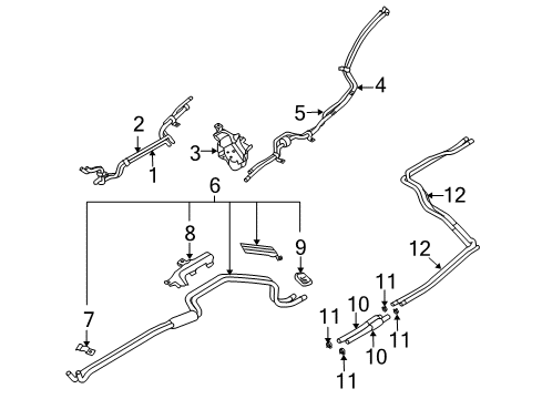 2007 Hyundai Veracruz Rear A/C Lines Pipe-Heater No.1 Diagram for 97541-3J000