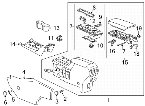 2018 Chevrolet Equinox Parking Brake Center Console Diagram for 84344940