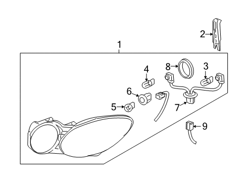 2009 Buick LaCrosse Headlamps Composite Headlamp Diagram for 25942064