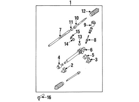 1994 Kia Sephia Steering Column & Wheel, Steering Gear & Linkage Ball Joint-Inner Diagram for 0K20132240