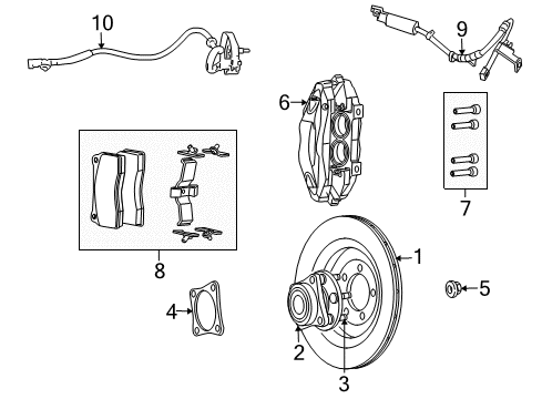 2008 Dodge Viper Front Brakes Piston-Disc Brake Diagram for 5093295AA