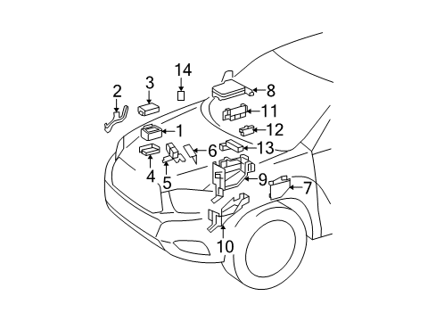 2012 Toyota Highlander Fuse & Relay Junction Block Diagram for 82720-48120