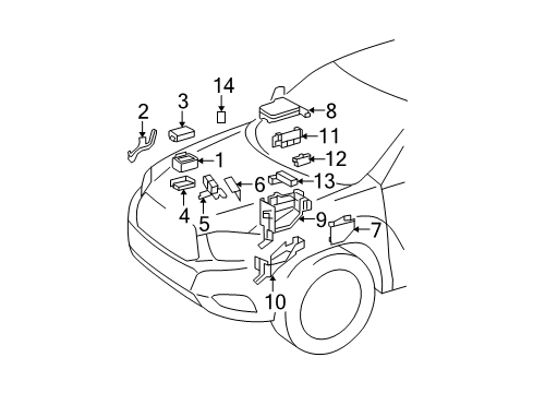 2010 Toyota Highlander Fuse & Relay Box Diagram for 82620-48100