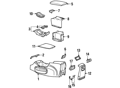 2001 Lincoln Navigator Floor Console Console Diagram for YL7Z78045A36AAA