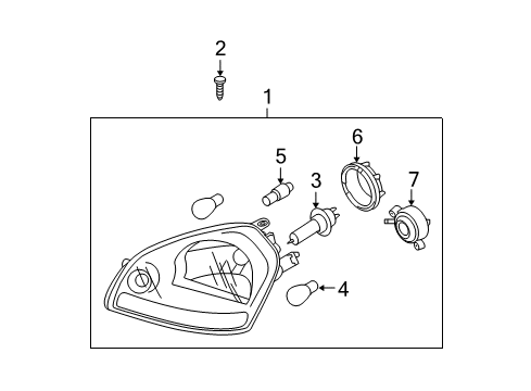 2008 Kia Sportage Bulbs Passenger Side Headlight Assembly Diagram for 921021F031