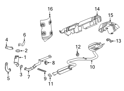 2019 Buick LaCrosse Exhaust Components Muffler & Pipe Diagram for 84283172