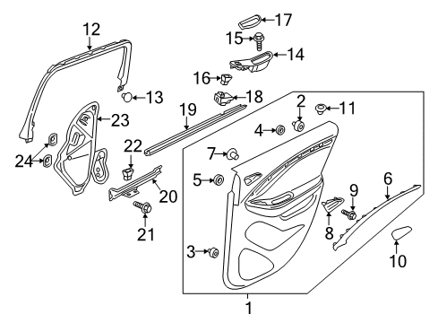 2018 Buick Envision Interior Trim - Rear Door Belt Weatherstrip Diagram for 23276682