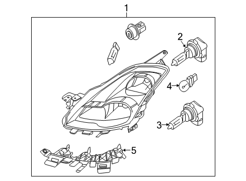 2009 Nissan Altima Headlamps Driver Side Headlight Assembly Diagram for 26060-JB10A