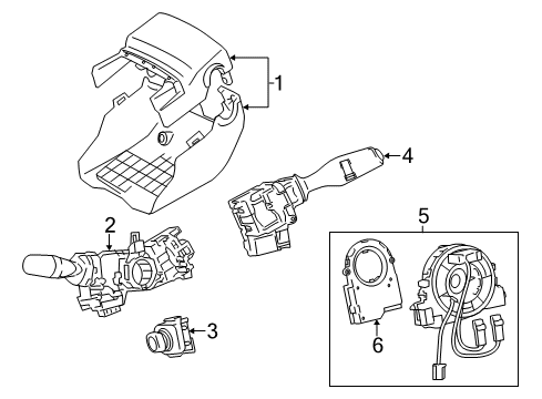 2015 Lexus IS350 Shroud, Switches & Levers Sensor, STEERIG W/LO Diagram for 8924B-53010