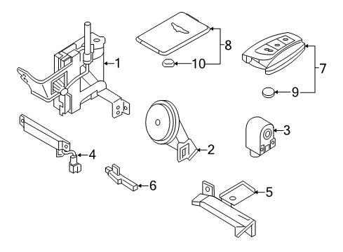 2019 Genesis G80 Keyless Entry Components Module Assembly-Smart Key Diagram for 95480-B1050