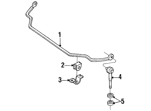 1990 Nissan 240SX Stabilizer Bar & Components - Front Bracket - STABILIZER Diagram for 54614-35F15