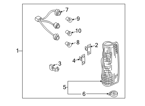 1998 Nissan Frontier Bulbs Rear Combination Lamp Socket Assembly, Right Diagram for 26551-3S500