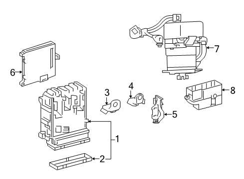 2017 Toyota Corolla iM Electrical Components Junction Block Upper Bracket Diagram for 82673-02110