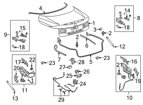 2013 Lexus IS250 Trunk Hinge, Package Tray Trim, No.2 Diagram for 64362-53020