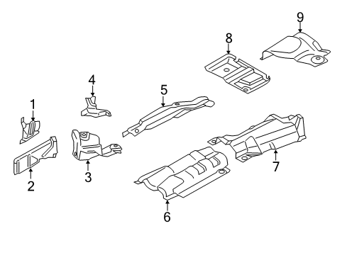 2014 BMW X1 Heat Shields Heat Insulation, Engine Support, Right Diagram for 51487059366