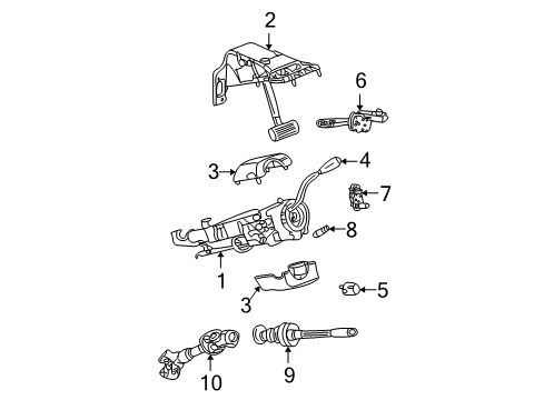 2003 Dodge Ram 2500 Ignition Lock Column-Steering Diagram for 5057125AC