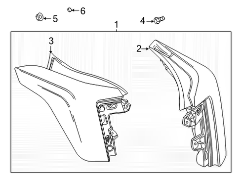 2020 Cadillac CT5 Tail Lamps Tail Lamp Assembly Diagram for 85105272
