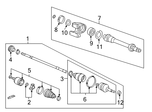 2007 Honda Accord Drive Axles - Front Driveshaft Assembly, Driver Side Diagram for 44306-SDC-A51